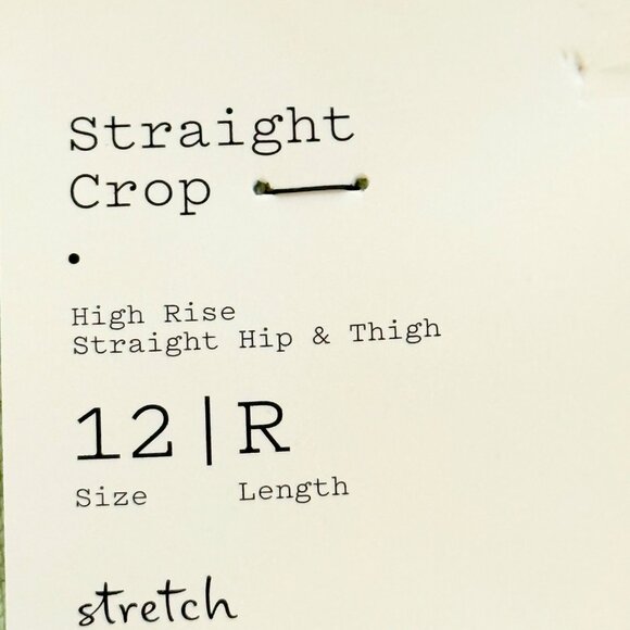 A New Day Women's Stretch Straight Leg High Rise Green Crop Pants Size 12R NWT - Picture 7 of 13